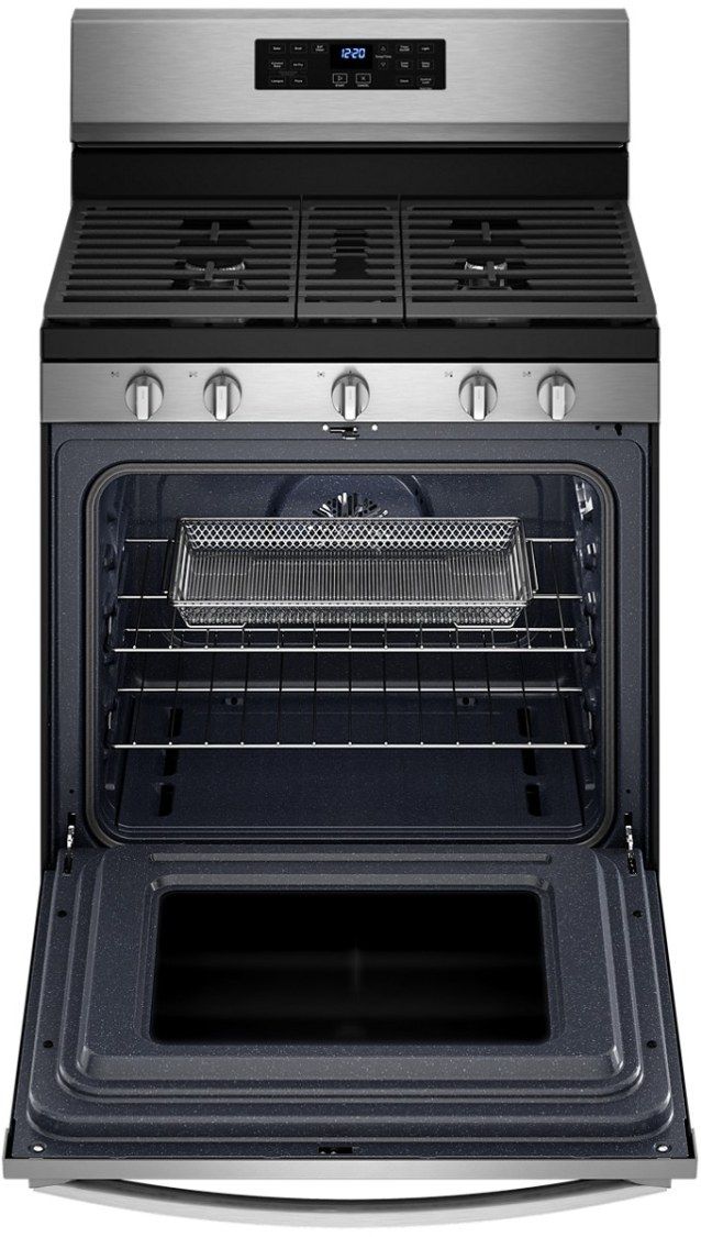 Whirlpool® 30" Fingerprint Resistant Stainless Steel Freestanding Gas Range with 5-in-1 Air Fry Oven 42