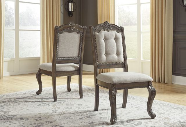 Signature Design by Ashley® Charmond Brown Dining Upholdstered Side Chair 5