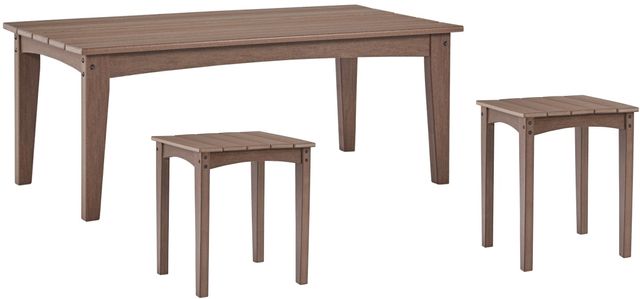 Signature Design by Ashley® Emmeline 3-Piece Brown Outdoor Table Set-0