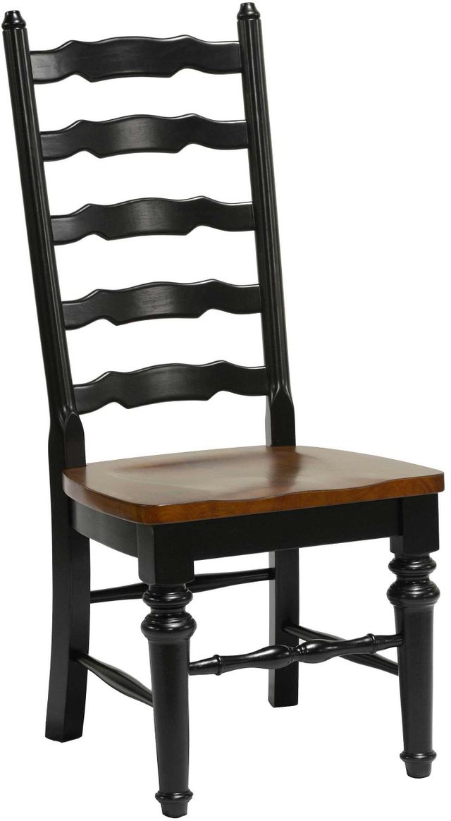 Tennessee Enterprises Inc. Windswept Black & Cherry Ladder Back Side Chair