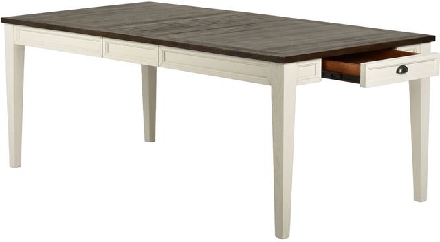 Steve Silver Co. Cayla Dark Oak Dining Table with Antiqued White Base-2