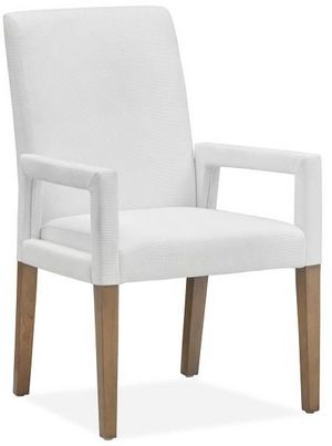 Magnussen Home® Lindon 2-Piece Belgian Wheat/White Dining Arm Chair Set with Upholstered Seat & Back