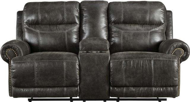 Signature Design by Ashley® Grearview Charcoal Power Reclining Loveseat-1