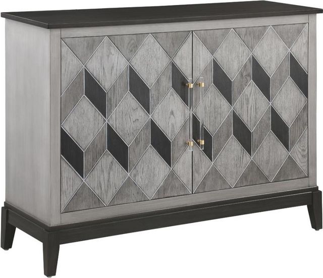 Coaster Furniture Metal Mesh Door Accent Cabinet Golden Oak and Gunmetal  951107