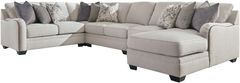 Benchcraft® Dellara 5-Piece Chalk Right-Arm Facing Sectional with Corner Chaise
