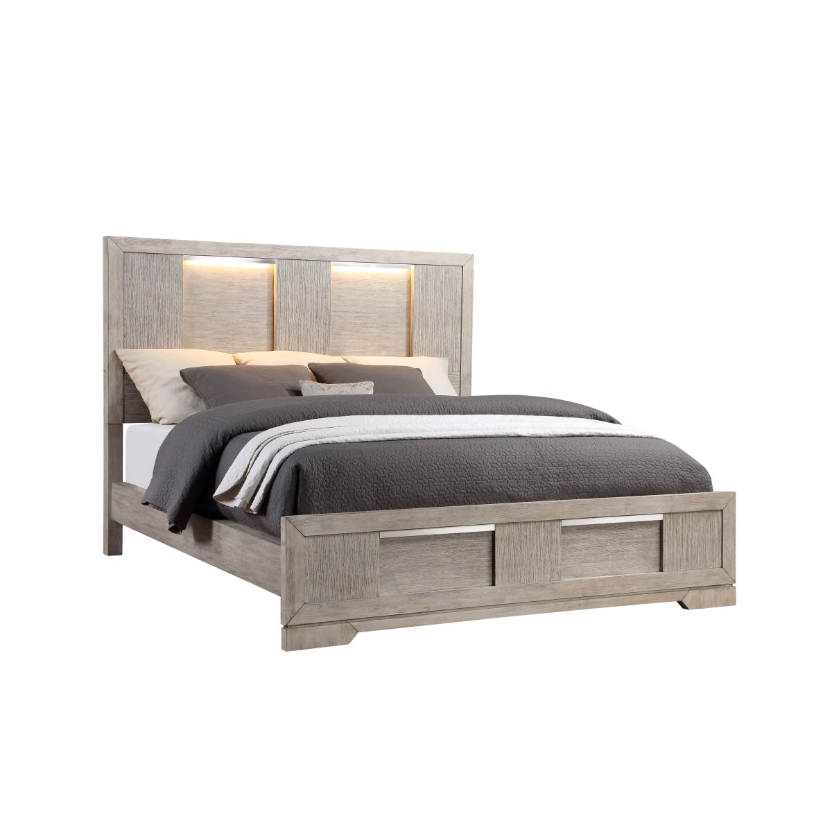 Austin Group Devon King Bed with Lighted Headboard
