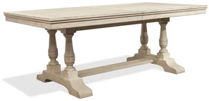 Riverside Furniture Aberdeen Weathered Worn White Dining Table Top and Base