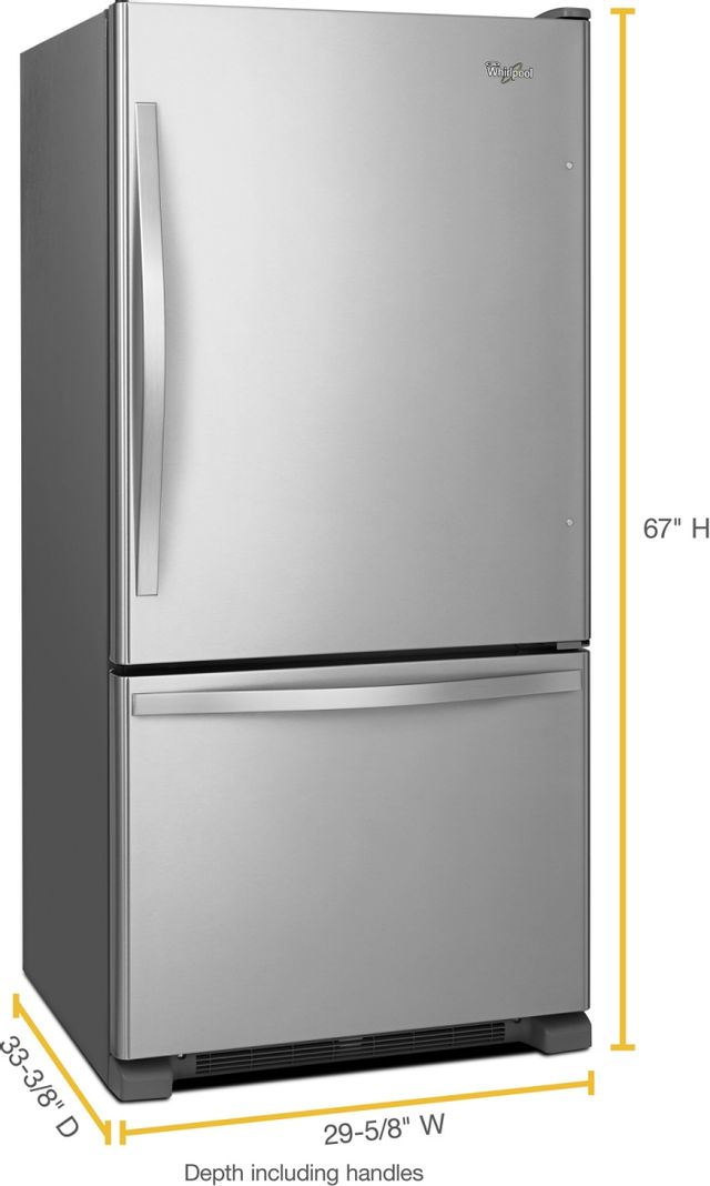 Whirlpool® 18.7 Cu. Ft. Monochromatic Stainless Steel Bottom Freezer Refrigerator 5