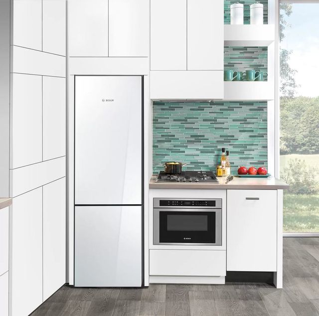 Bosch® 800 Series 10.0 Cu. Ft. White Counter Depth Bottom Freezer Refrigerator 19