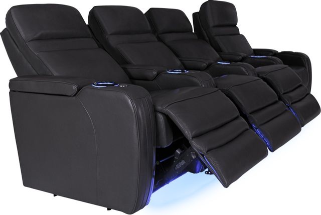RowOne Cortés Home Entertainment Seating Black 4-Chair Straight Row 3