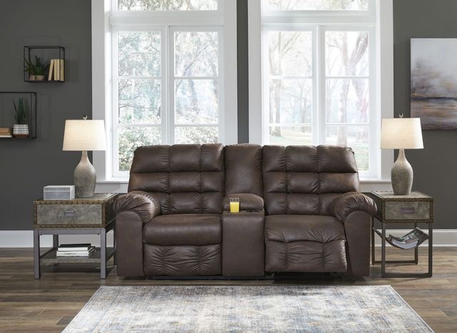 Signature Design by Ashley® Derwin Nut Reclining Loveseat with Console 6