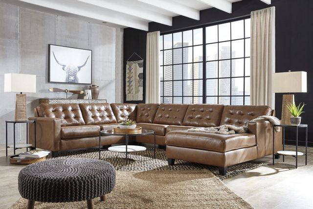 Signature Design by Ashley® Baskove Auburn 4-Piece Sectional with Chaise 7