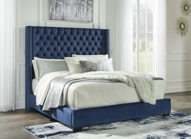 Signature Design by Ashley® Coralayne Blue Queen Upholstered Bed 22