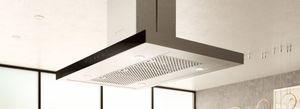 Elica Techne Series Maggiore 42" Stainless Steel with Black Glass Island Range Hood
