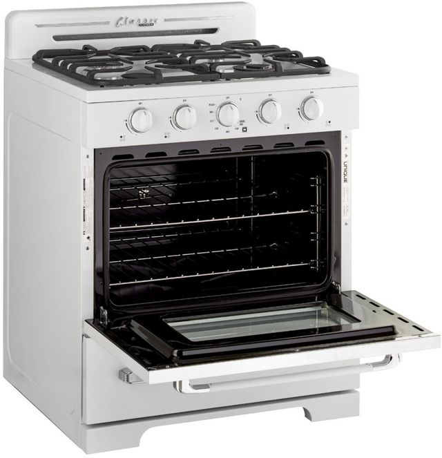 Unique® Appliances Classic Retro 30" White Freestanding Liquid Propane Gas Range 2