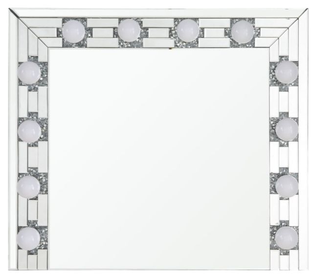ACME Furniture Noralie Mirror and Faux Diamonds Wall Decor
