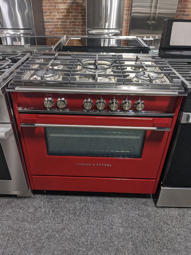 Fisher Paykel 36" Red Free Standing Gas Range-0