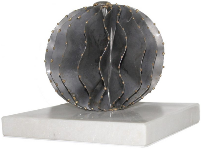 Moe's Home Collection Grey Iron Orb with White Marble 1