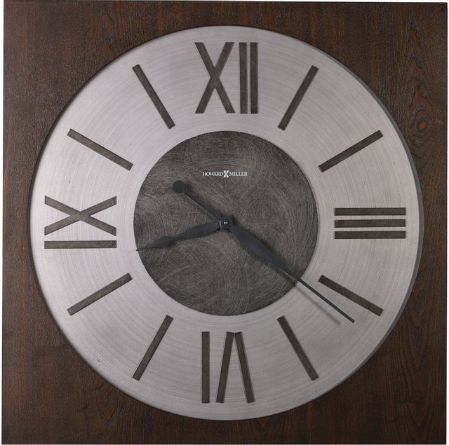Howard Miller® Sawyer Dark Brown/Silver Wall Clock 0