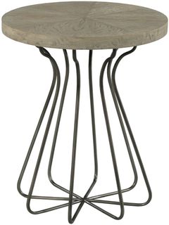Hammary® Creston Brielle Natural Gray Round Accent Table with Silver Base