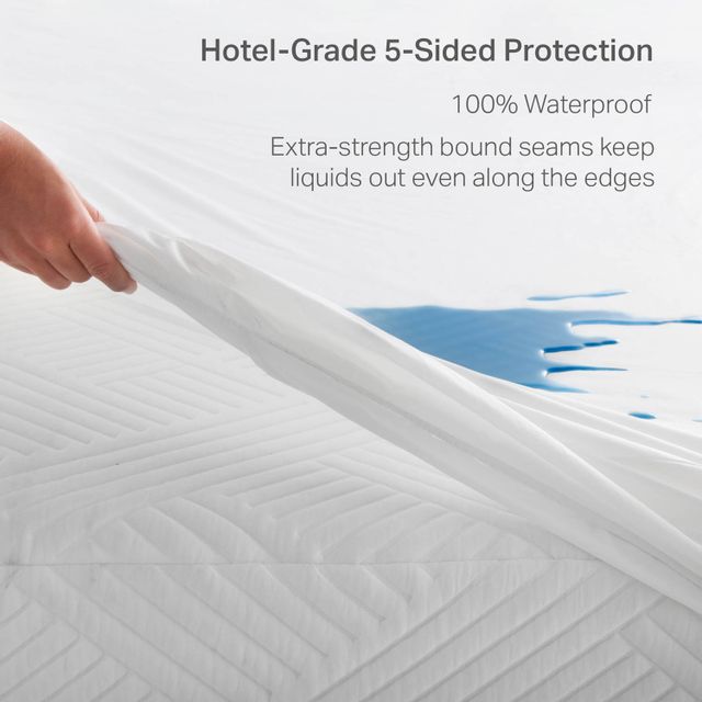 Weekender® Hotel-Grade 5-Sided White Twin Mattress Protector 8