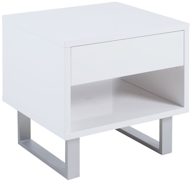 Coaster® Glossy White 1-Drawer End Table