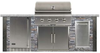 Coyote Outdoor Living 8' Stone Gray Stacked Stone Grill Island