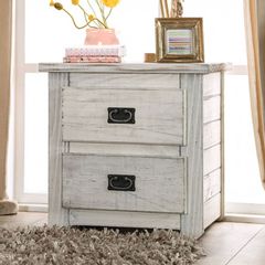 Furniture of America® Rockwall Wire-Brushed White Nightstand