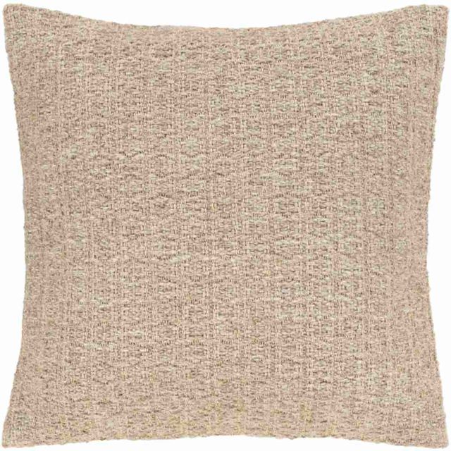 Surya Leif Cream/Taupe 20"x20" Pillow Shell with Down Insert-0