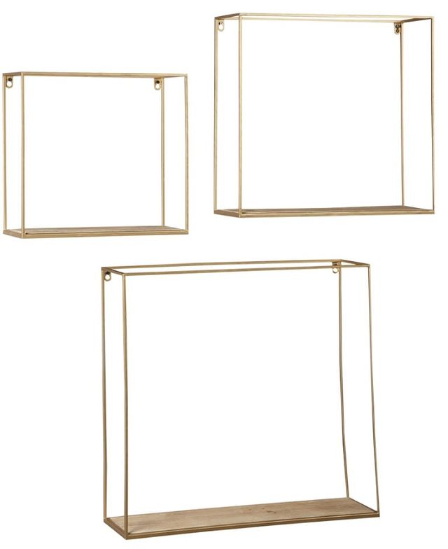 Signature Design by Ashley® Efharis 3 Piece Gold Wall Shelf Set-0