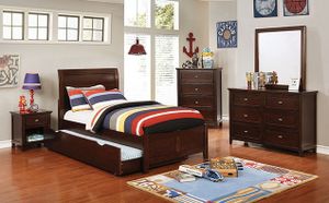 Furniture of America® Brogan Brown Cherry 4-Piece Full Panel Bedroom Collection