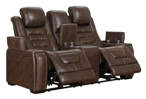 Signature Design by Ashley® Game Zone Bark Power Reclining Loveseat with Console