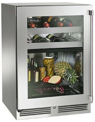 Perlick® Signature Series 5.0 Cu. Ft. Dual-Zone Refrigerator/Wine Reserve-Stainless Steel 0
