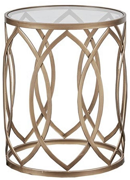 Olliix by Madison Park Bronze Arlo Metal Eyelet Accent Table