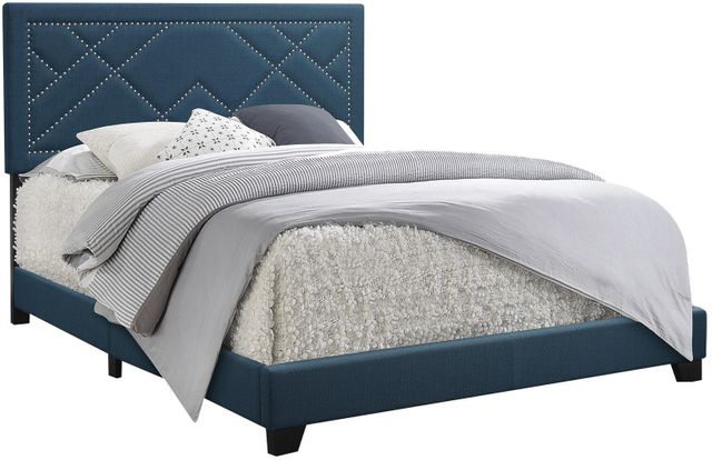 ACME Furniture Ishiko Dark Teal Queen Upholstered Panel Bed
