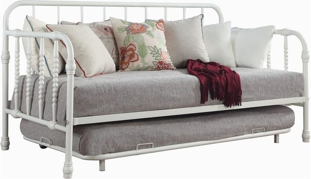 Coaster® Marina White Twin Metal Youth Bed with Trundle-0