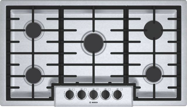 Bosch 500 Series 36" Stainless Steel Gas Cooktop 0