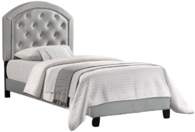 Crown Mark Gaby Silver Full Upholstered Panel Bed-0