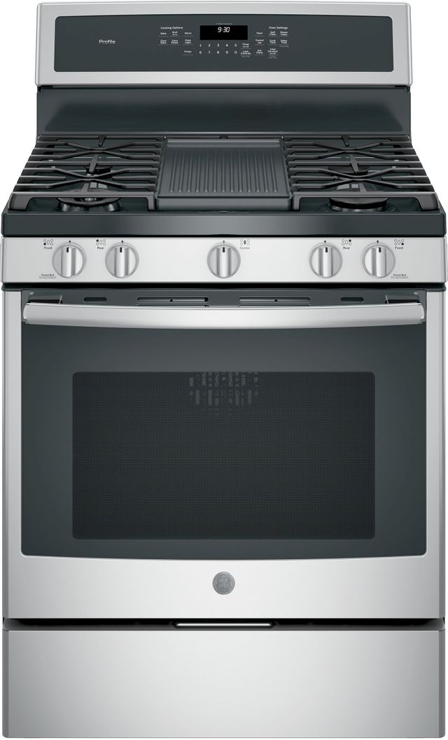 GE Profile™ Series 30" Stainless Steel Free Standing Gas Convection Range-1