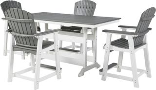 Signature Design by Ashley® Transville 5-Piece Gray/White Outdoor Dining Set