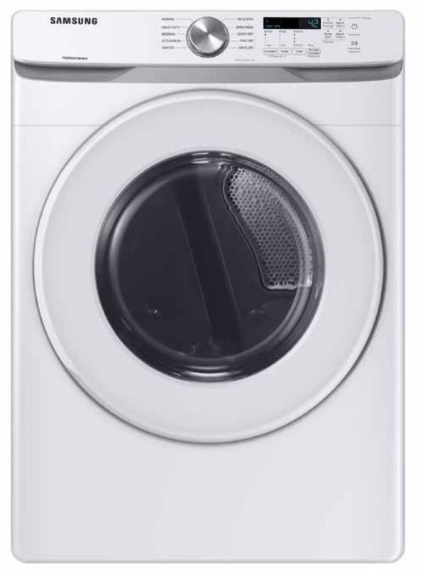 Samsung 7.5 Cu. Ft. White Front Load Electric Long Vent Dryer 0