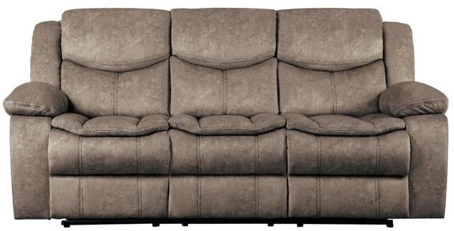 Homelegance® Bastrop Brown Fabric Double Reclining Sofa