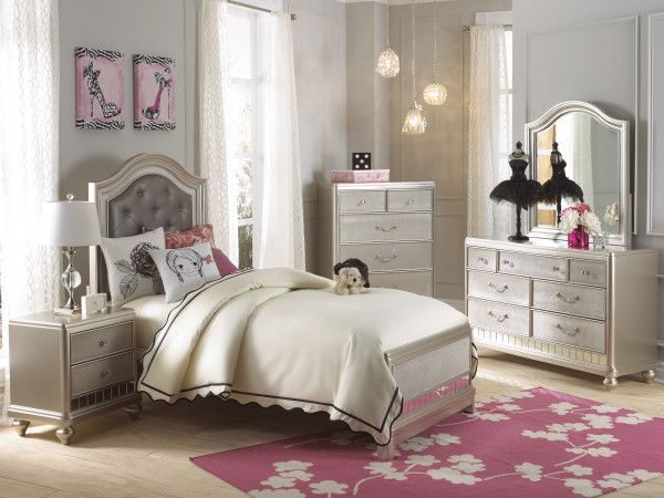 Samuel Lawrence Furniture Lil Diva Twin Upholstered Youth Bed-1