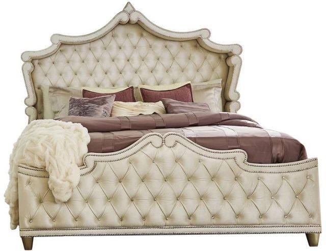 Coaster® Antonella 4-Piece Camel/Ivory Queen Bedroom Set 1
