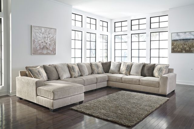 Benchcraft® Ardsley 5-Piece Pewter Sectional with Chaise 12