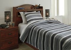 Signature Design by Ashley® Merlin Gray/Cream Twin Coverlet Set