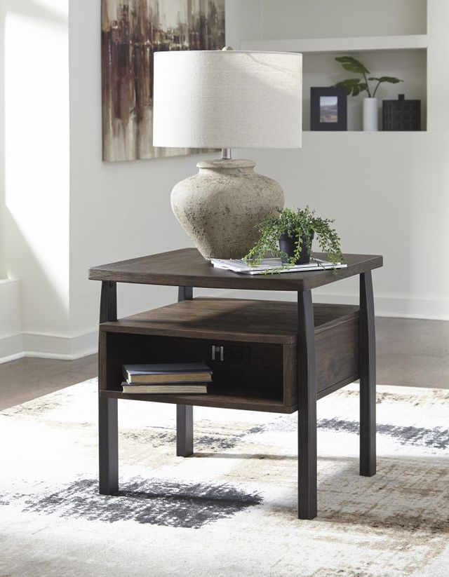 Vailbry Brown End Table with USB Ports 7