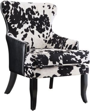 Coaster® Trea Black/White Cowhide Print Accent Chair
