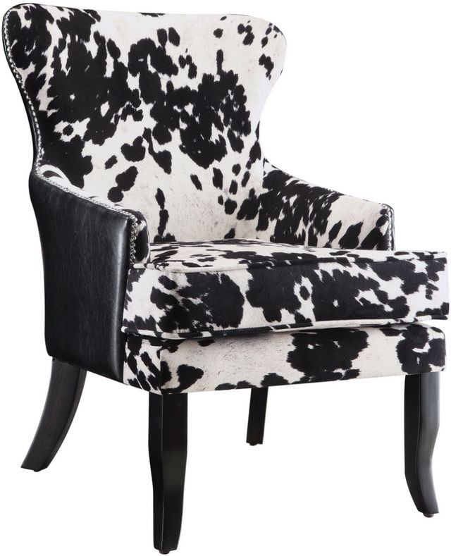 Coaster® Trea Black And White Cowhide Print Accent Chair
