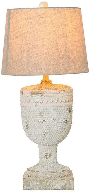 A & B Home Fletcher Distressed White Table Lamp 1